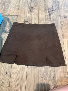 Windsor Brown A-Line Mini Skirt